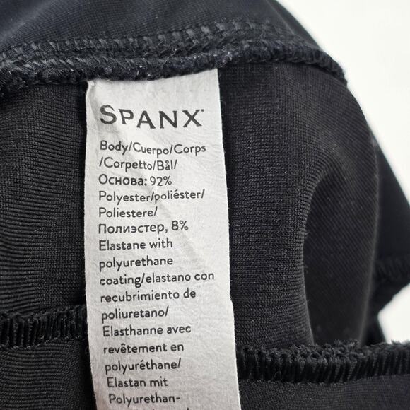 Spanx Pants Womens Small Black Flare Faux Leather‎ Pull On High Rise Stretch - Picture 13 of 13